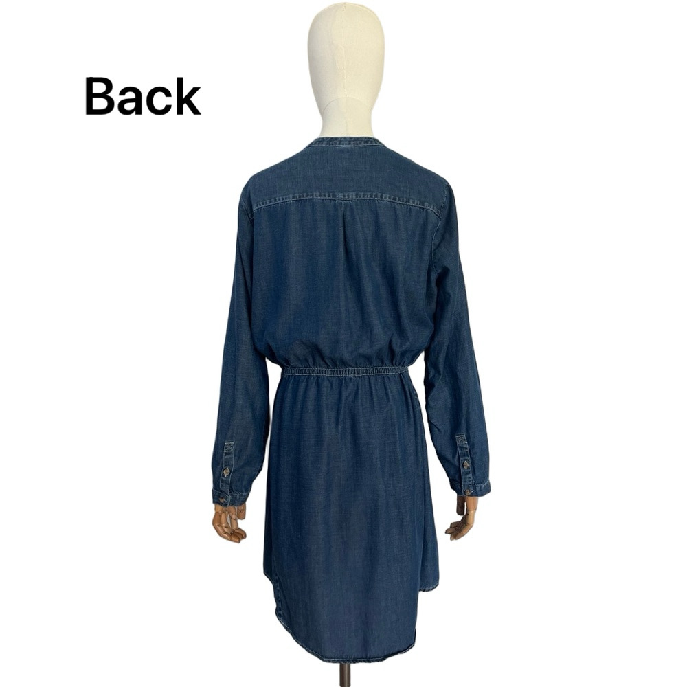 Lucky Brand Tencel Denim Henley Tie Waist Shirt Dress Size L - Picture 5 of 15